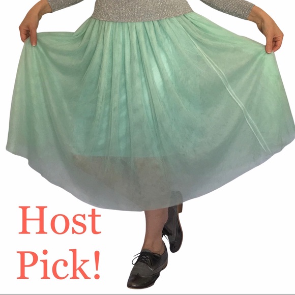 Dresses & Skirts - ✨LAST CHANCE *hp* Lined Aqua Tulle Midi Tutu Skirt